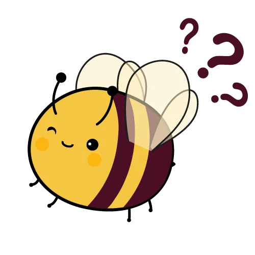 Beezy la mascotte de la marque BeezyBee qui réfléchi