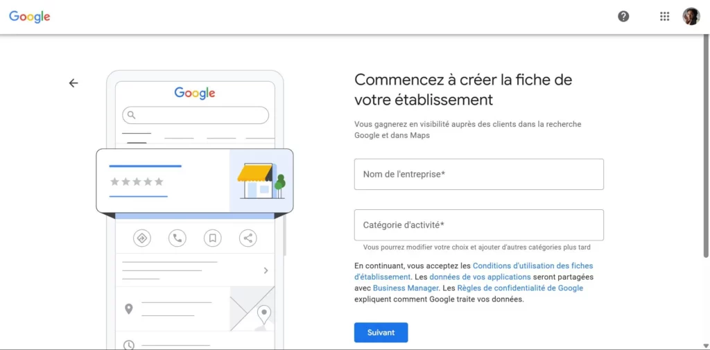 Créer sa fiche Google configuration